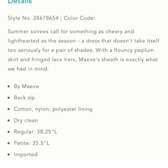 Anthropologist Maeve Elsa peplum lace dress size S - Picture 7 of 7